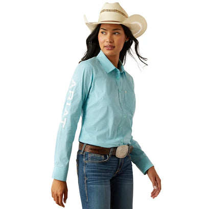 Camisa Ariat Team Kirby Stretch Azul