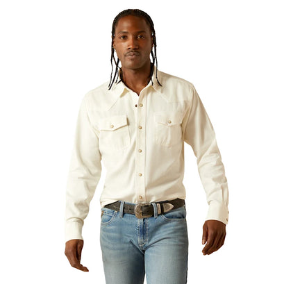 Camisa Ariat Jurlington Blanco Corte Retro Botón a Presión