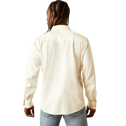 Camisa Ariat Jurlington Blanco Corte Retro Botón a Presión