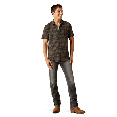 Camisa Ariat Black Stripe Corte Retro