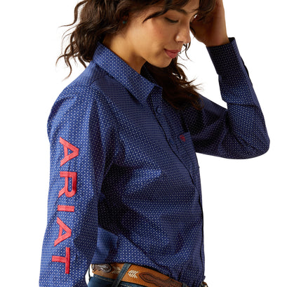 Camisa Ariat Team Kirby Stretch Azul