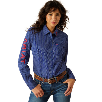 Camisa Ariat Team Kirby Stretch Azul