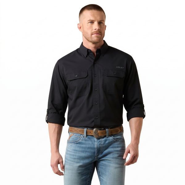 Camisa Ariat VentTEK Outbound Corte Fitted Negro