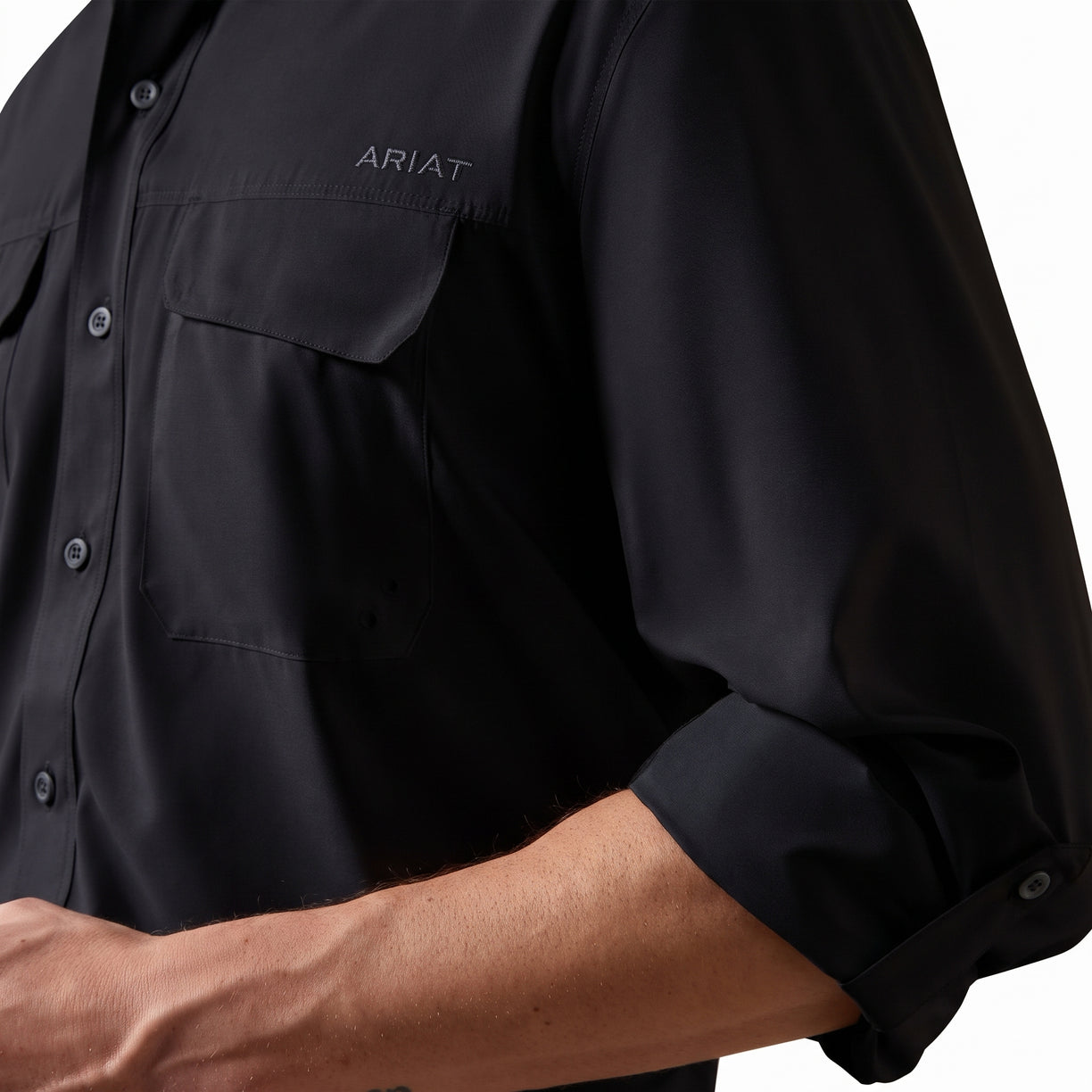 Camisa Ariat VentTEK Outbound Corte Fitted Negro