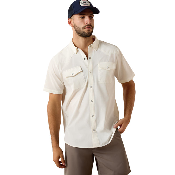 Camisa Ariat VentTEK Blanco Corte Fitted Snap