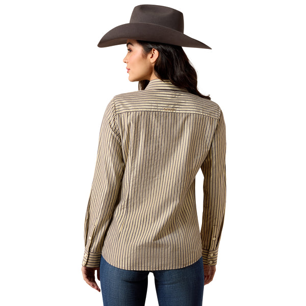 Camisa Ariat Team Kirby Chocolate con Rayas