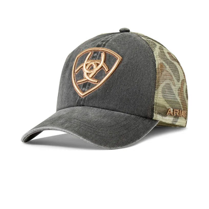 Gorra Ariat Gris Con Malla Estampado De Camuflaje
