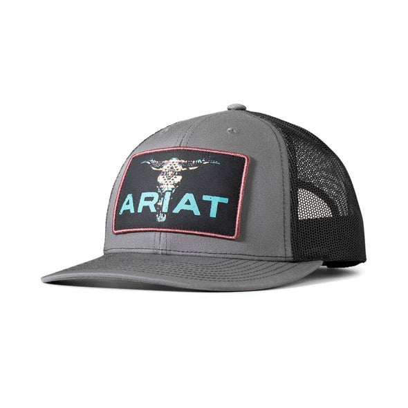 Gorra Ariat Gris Parche Bull Skull