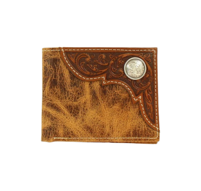 Cartera Ariat Bifold Color Marron Con Relieve