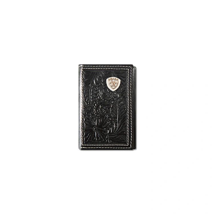 Cartera Ariat Trifold Estilo Floral  Escudo en Relieve