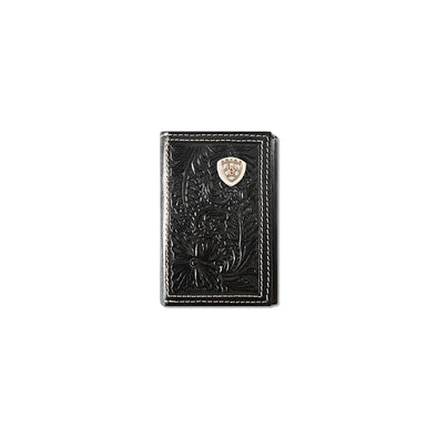 Cartera Ariat Trifold Estilo Floral  Escudo en Relieve