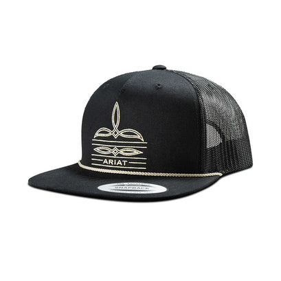 Gorra Ariat Toe Bug Stitch Brim Rope Black