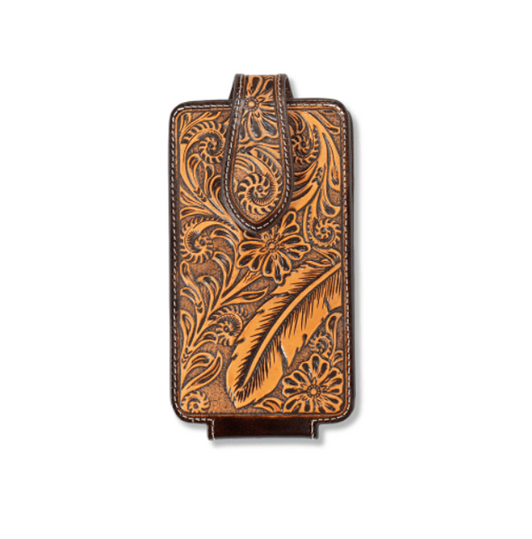 Funda Ariat Para Movil Pluma Floral En Relieve Marron