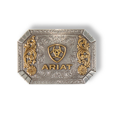 Hebilla Ariat Rectangular Emblema Floral