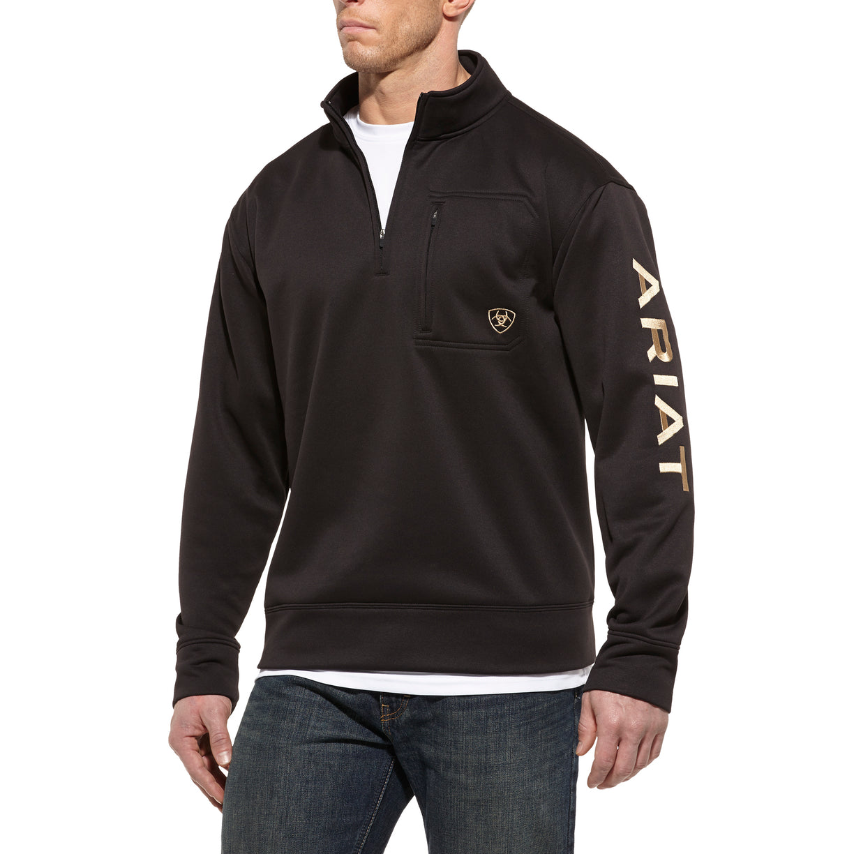 Sudadera Ariat Team Logo Con Cierre 1/4 Negro