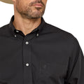 Camisa Ariat Lisa Negro Libre De Arrugas Corte Clásico