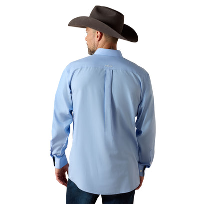 Camisa Ariat Lisa Azul Libre De Arrugas Corte Clásico