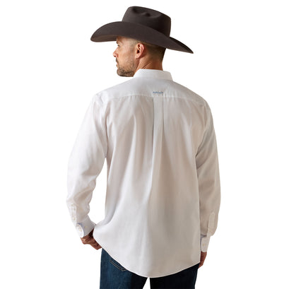 Camisa Ariat Lisa Blanco Libre De Arrugas Corte Clásico