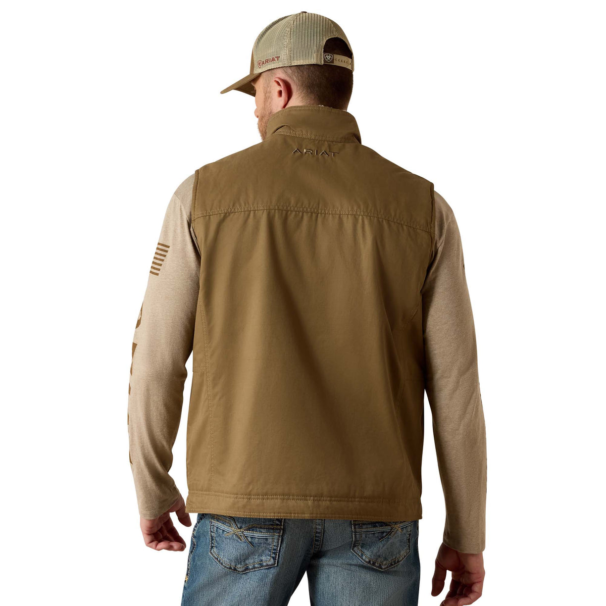 Chaleco De Trabajo ARIAT Para Hombre - Resistente Al Fuego | Color Caqui | Con Bolsillos