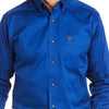 Camisa Ariat Solid Twill Corte Fitted Azul Marino