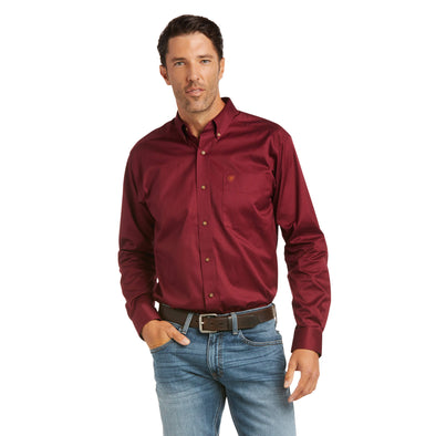 Camisa Ariat Solid Twill Corte Fitted Tinta