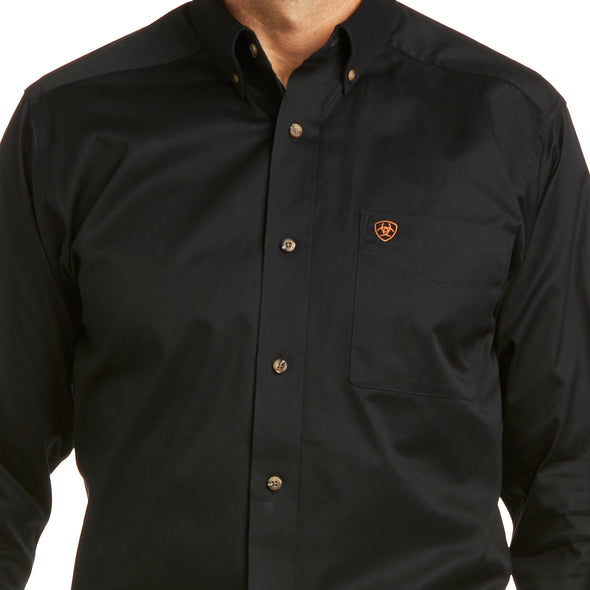 Camisa Ariat Solid Twill Corte Fitted Negro