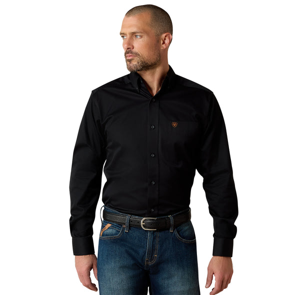Camisa Ariat Solid Twill Negro