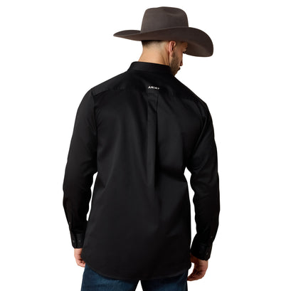 Camisa Team Logo Twill Negro Corte Fitted