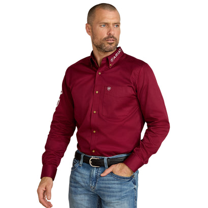 Camisa Ariat Team Logo Twill Tinto Corte Fitted