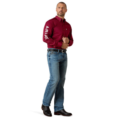 Camisa Ariat Team Logo Twill Tinto Corte Fitted