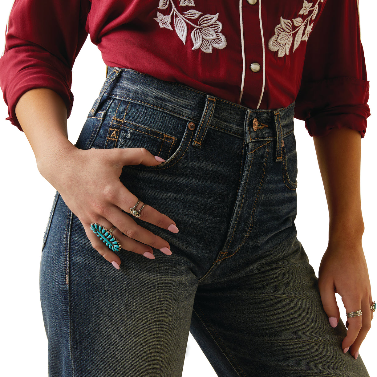 Jeans Ariat Tomboy Bora Bora Tiro Alto Corte Recto