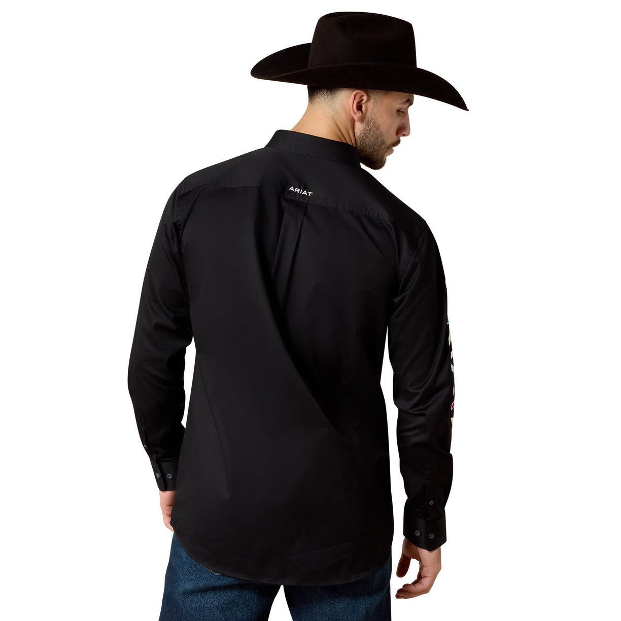 Camisa Ariat Team Logo México Negro Corte Fitted