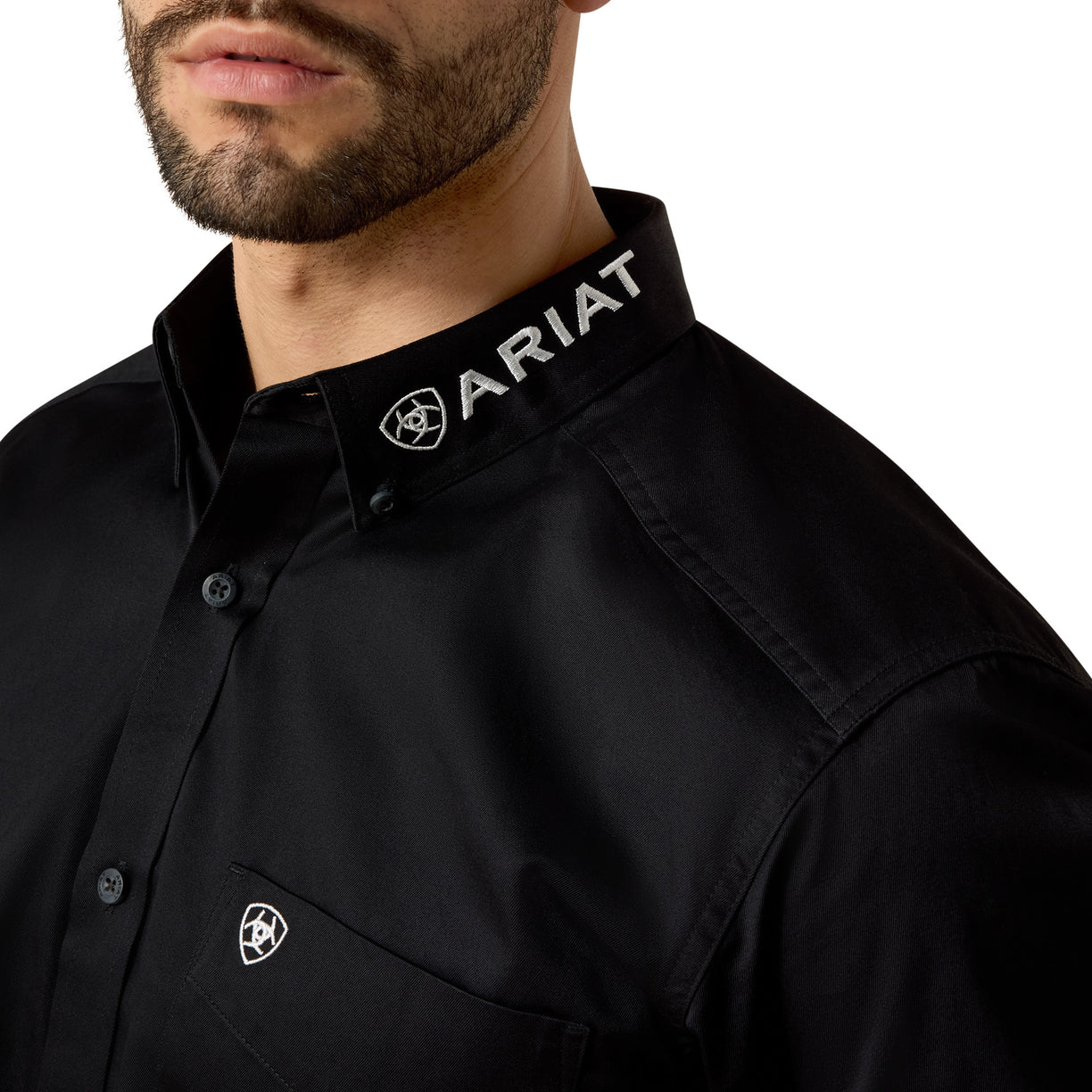Camisa Ariat Team Logo México Negro Corte Fitted