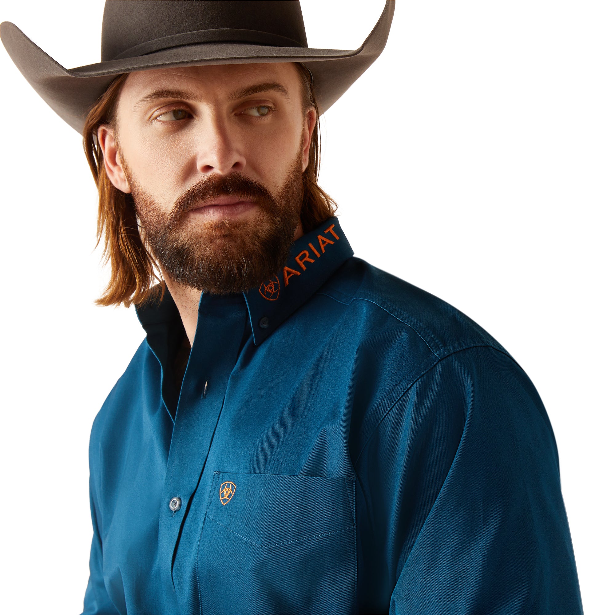 Camisa Ariat Team Logo Twill Sailor Blue Corte Clásico 10047243 Ariat