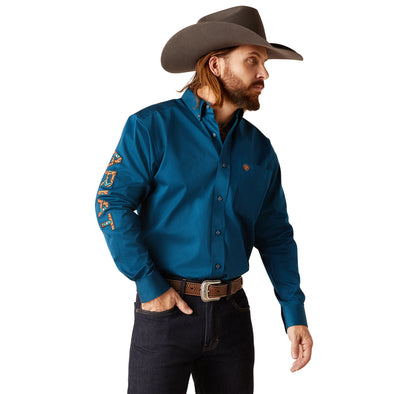 Camisa Ariat Team Logo Twill Sailor Blue Corte Clásico 10047243