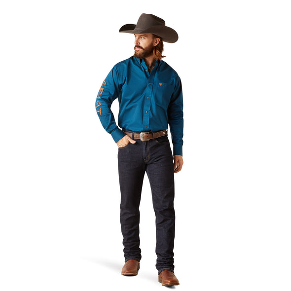 Camisa Ariat Team Logo Twill Sailor Blue Corte Clásico 10047243
