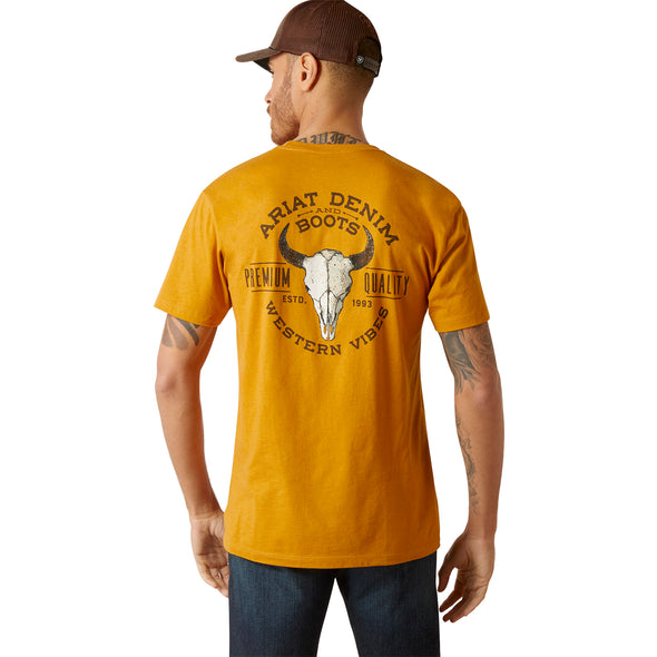 Playera Ariat Bison Skull Amarillo