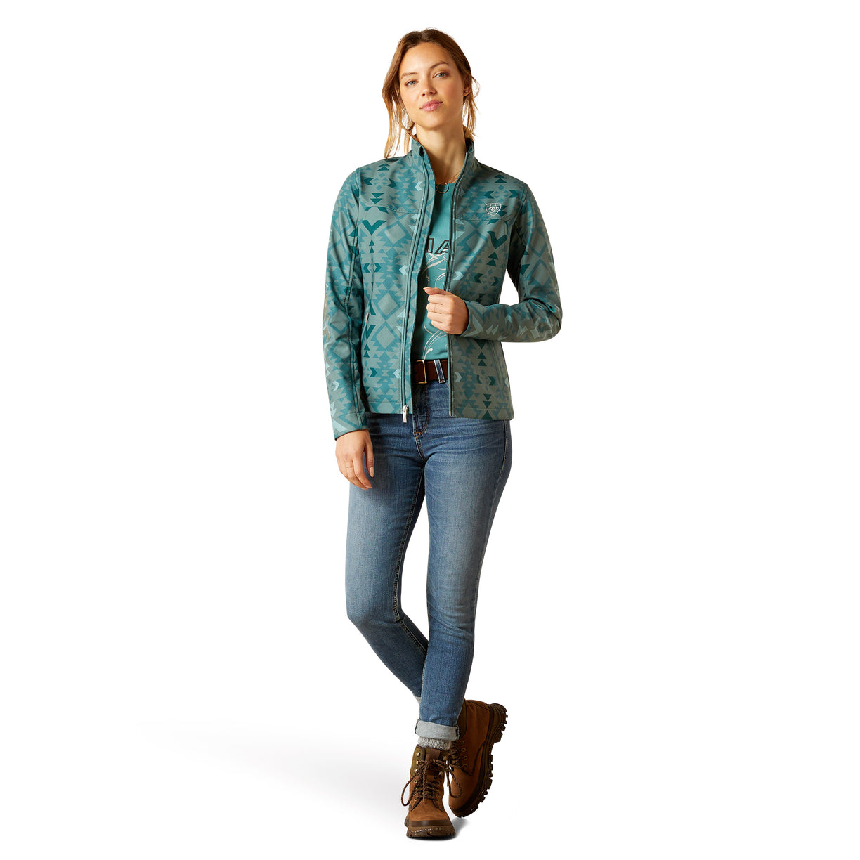 Chamarra Ariat New Team Softshell Estampado Pinewood