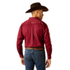 Camisa Ariat Team Logo Twill Burgundy Corte Clásico