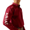 Camisa Ariat Team Logo Twill Burgundy Corte Clásico