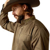 Camisa Ariat Team Logo Twill Verde Oliva Corte Clásico
