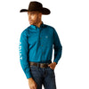 Camisa Ariat Team Logo Twill Turquesa Corte Clásico