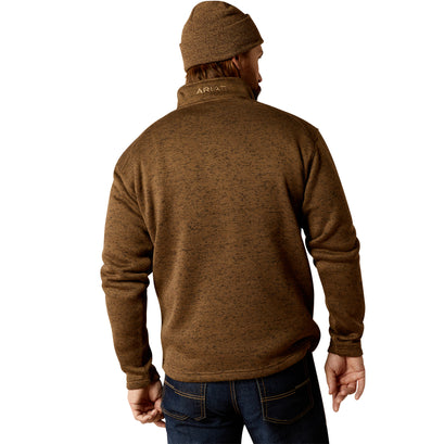 Suéter Ariat Caldwell Logo Cremallera 1/4 Café