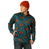 Suéter Ariat Caldwell Logo Cremallera 1/4 Azul Coral