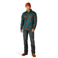 Suéter Ariat Caldwell Logo Cremallera 1/4 Azul Coral