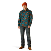Suéter Ariat Caldwell Logo Cremallera 1/4 Azul Coral