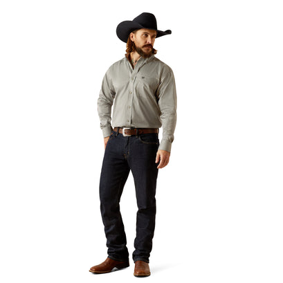 Camisa Ariat Team Logo Twill Gris Corte Clásico