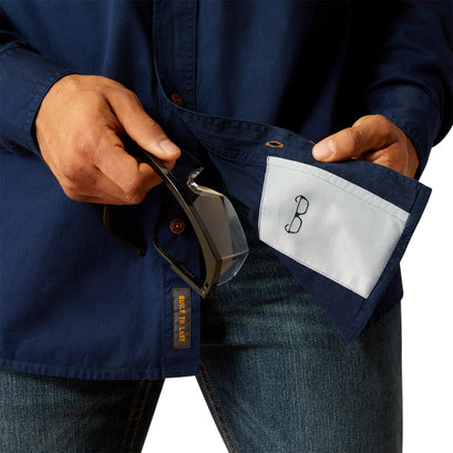 Camisa Ariat Work Rebar Washed Twill Navy