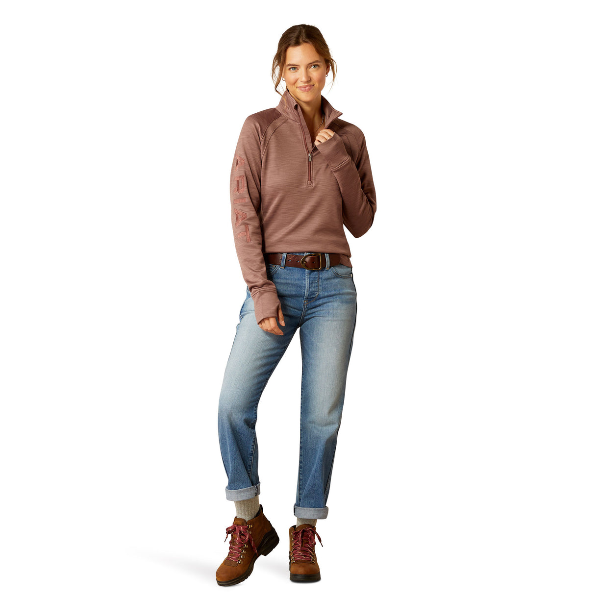 Suéter Ariat Tek Team Cremallera 1/2 Mauve