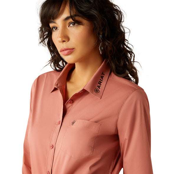 Camisa Ariat Libre De Arrugas Kirby Stretch Mahogany